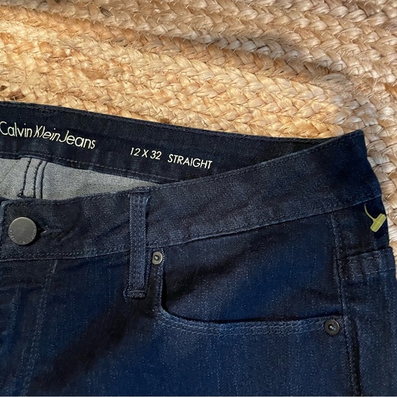 CALVIN KLEIN Jeans Women’s Straight Size 12 Dark Denim Blue - Picture 6 of 12